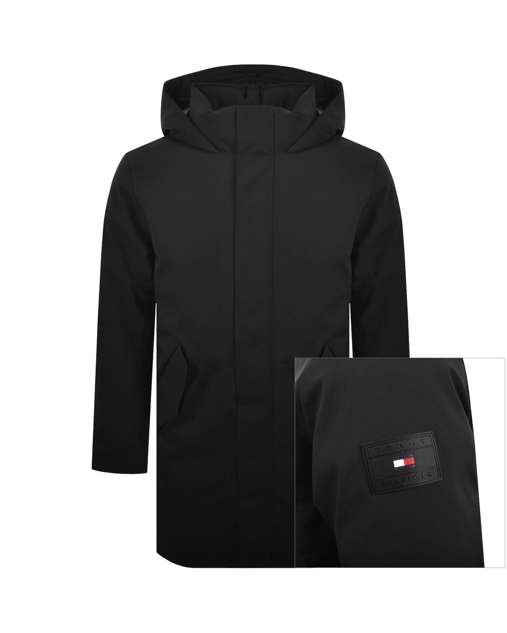 Tommy Hilfiger Black Tech Hooded Parka for men
