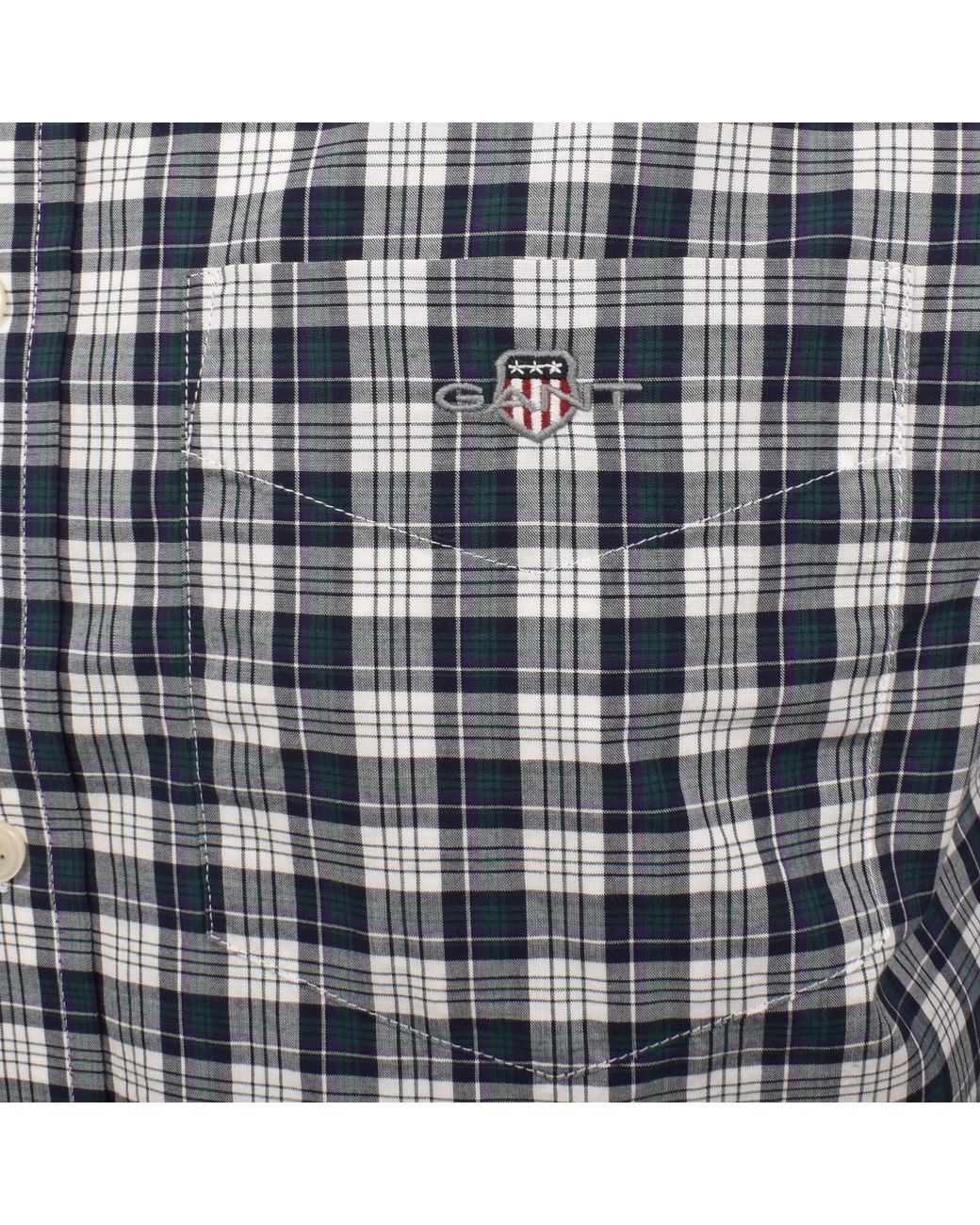 Gant Blue Poplin Check Long Sleeved Shirt for men