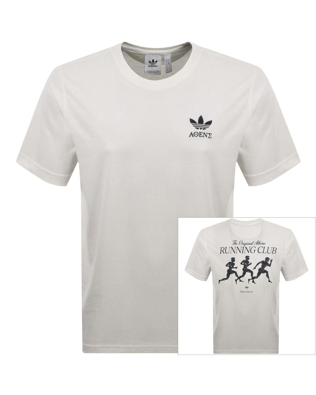 Adidas Originals White Running Graphic T Shirt for men