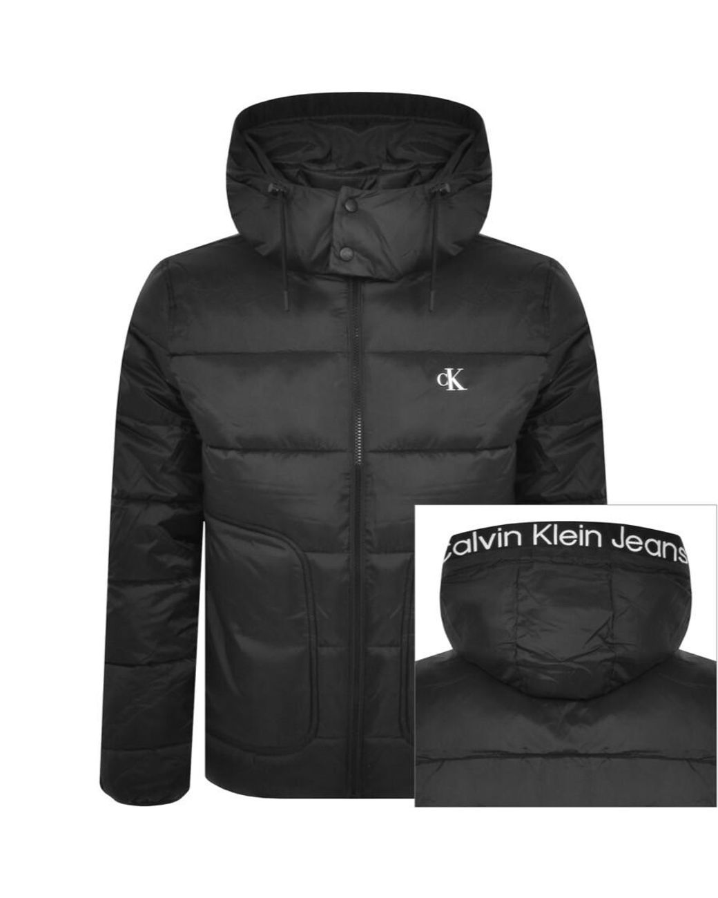 Calvin Klein Jeans Trim Padded Jacket in Black for Men | Lyst