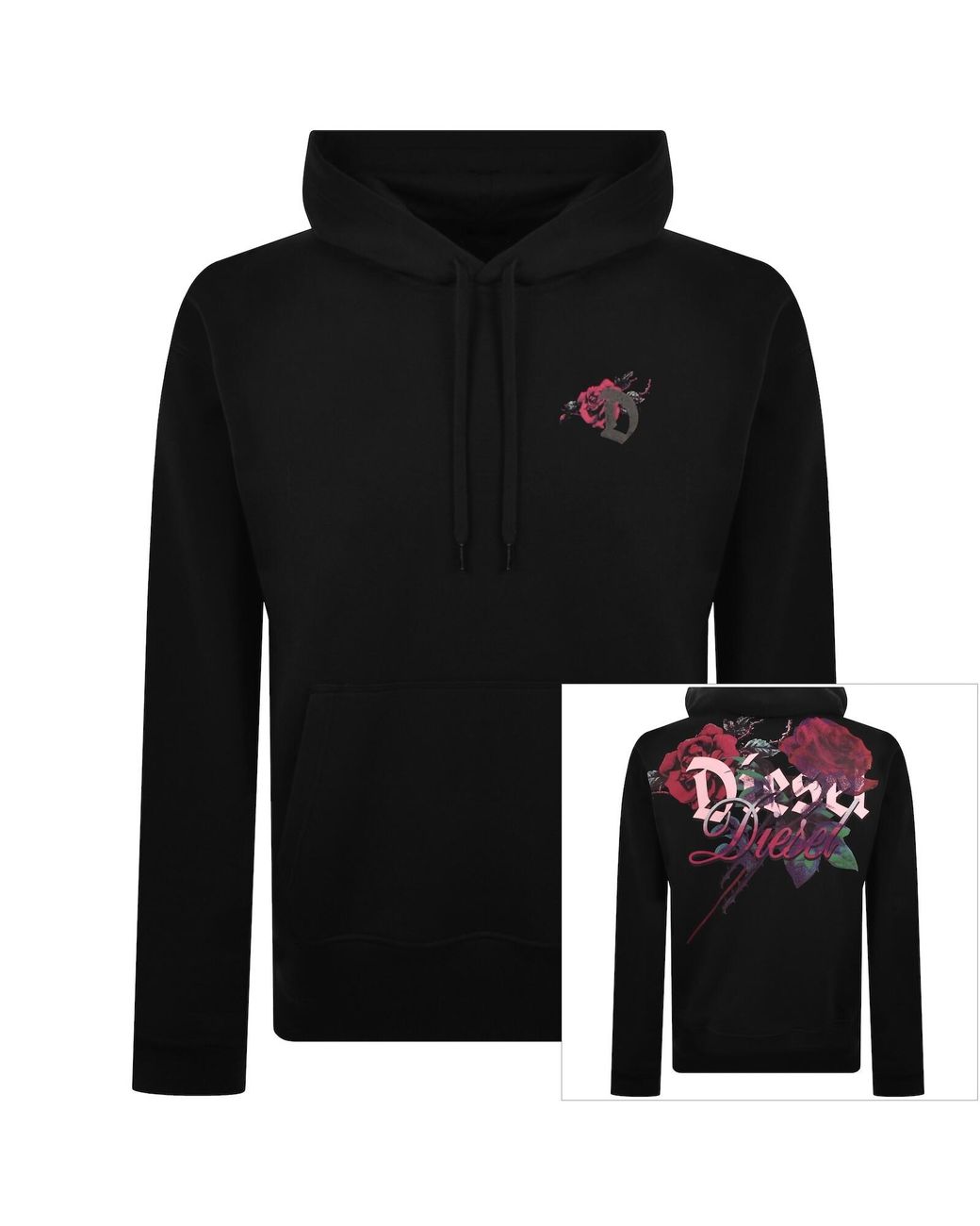 DIESEL Black S Macs Hoodie for men