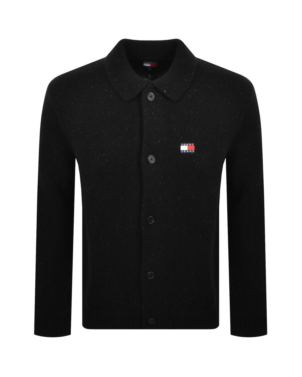 Tommy Hilfiger Black Wool Blend Knit Cardigan for men