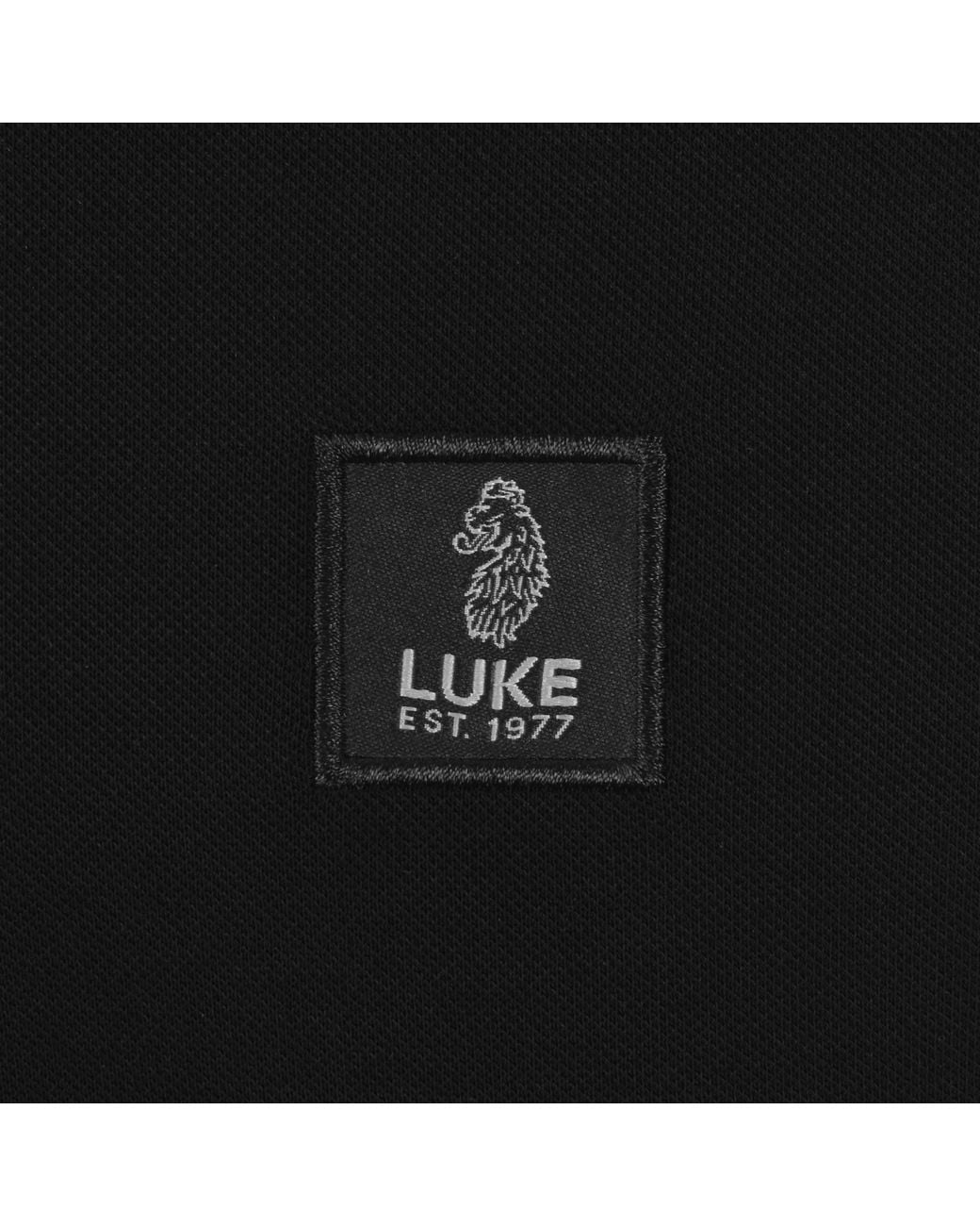 Luke 1977 Black Throop Zip Polo for men
