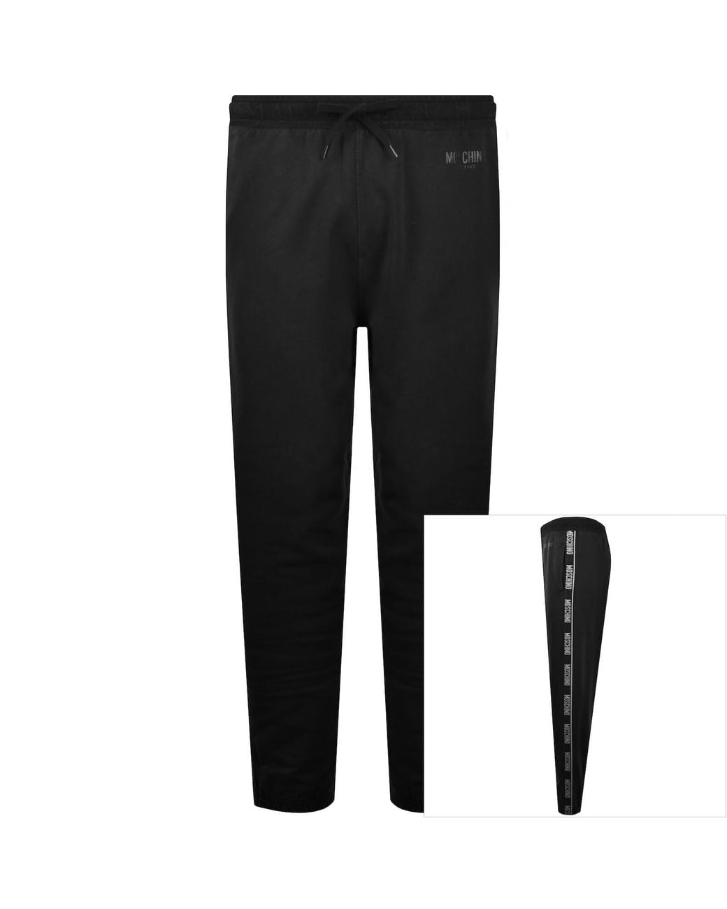Moschino Black Active Tape Logo Joggers for men