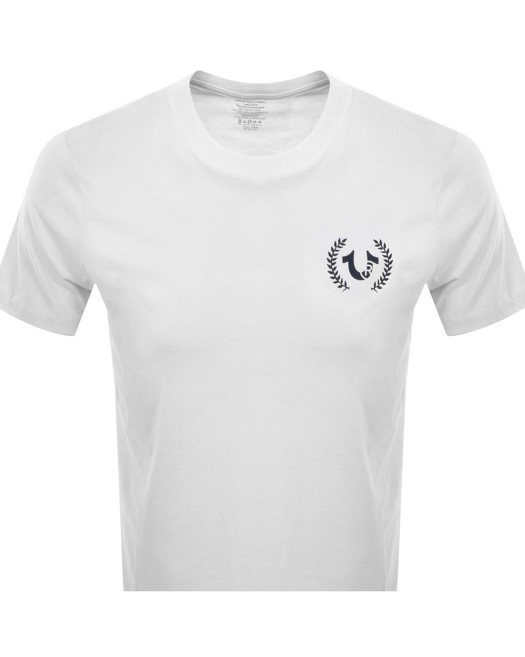 True Religion White Multi Overlap T Shirt for men