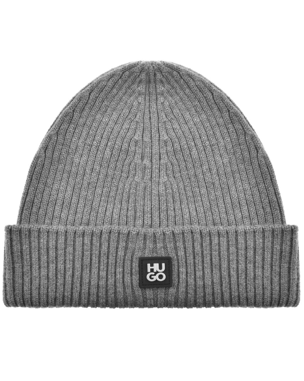 HUGO Gray Xola Metal Wool Beanie for men