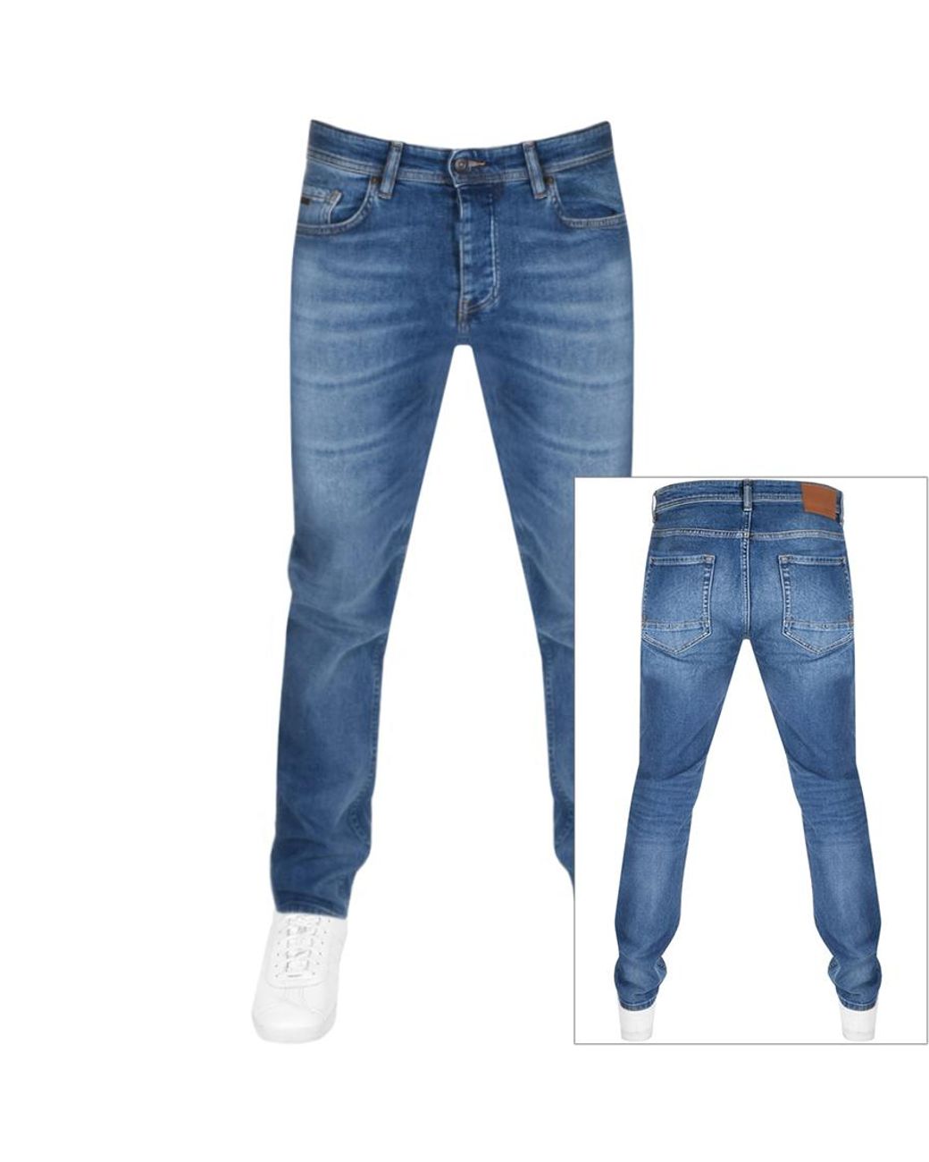 BOSS by HUGO BOSS Denim Taber Tapered Fit Jeans in Blue for Men Mens Clothing Jeans Tapered jeans 