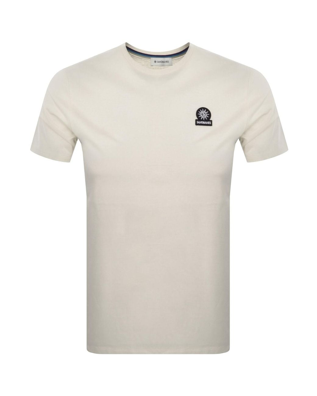 Sandbanks White Badge Logo T Shirt for men