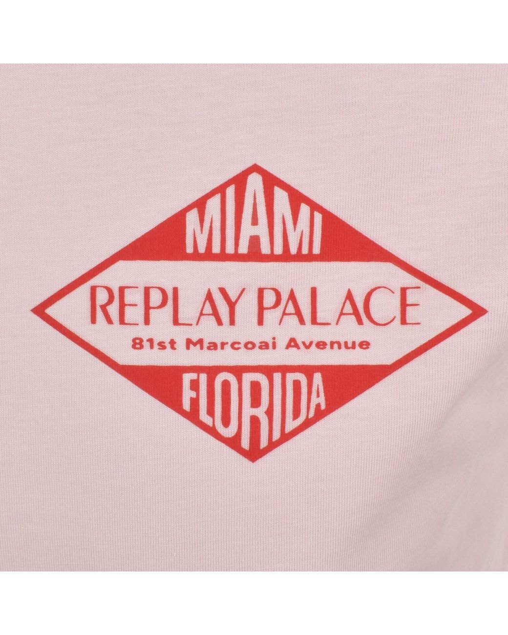 Replay Pink Graphic T Shirt for men