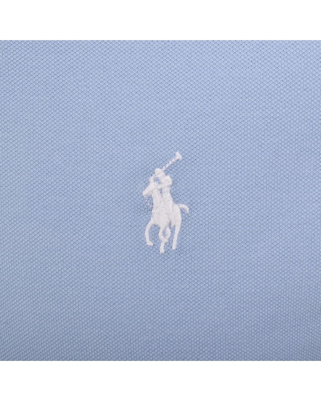 Ralph Lauren Blue Stretch Mesh Zip Polo for men