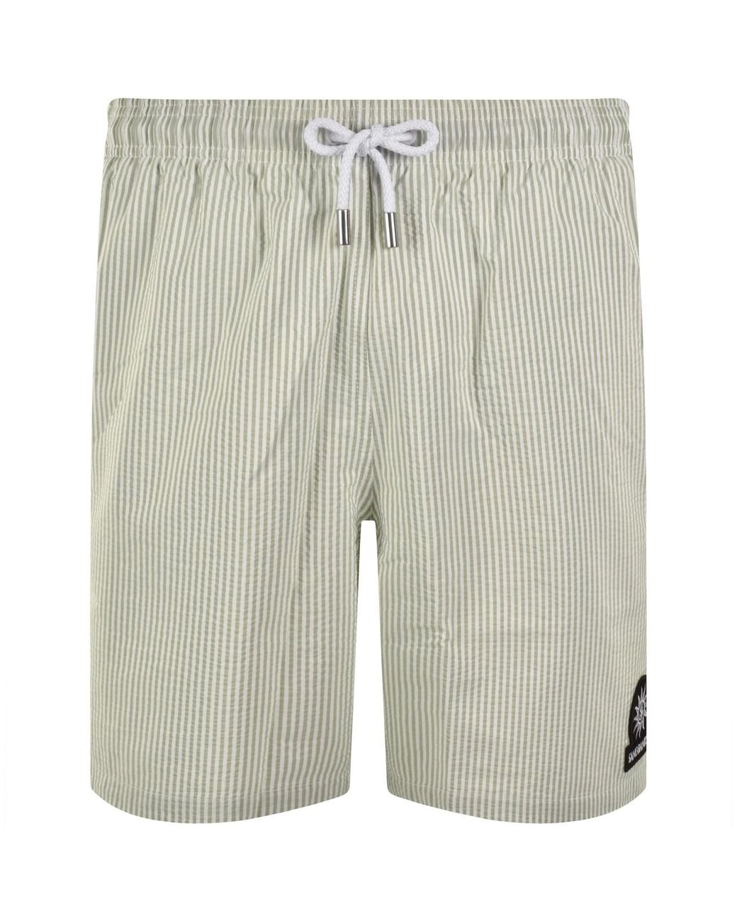 Sandbanks Natural Seersucker Swim Shorts for men