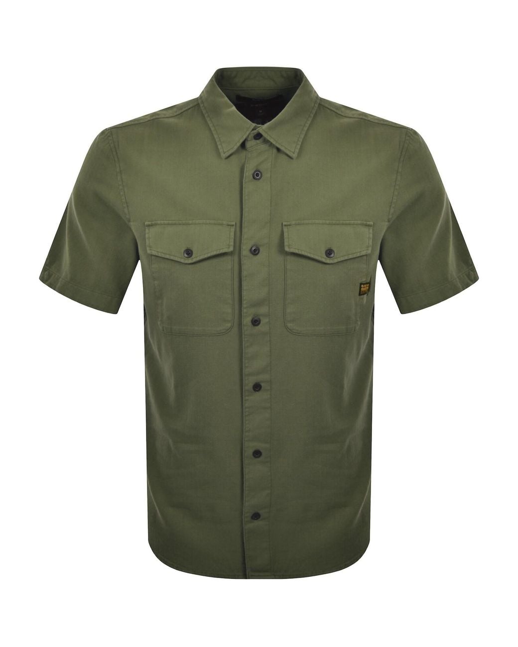 G-Star Green G-Star Marine Slim Short Sleeved Shirt for men