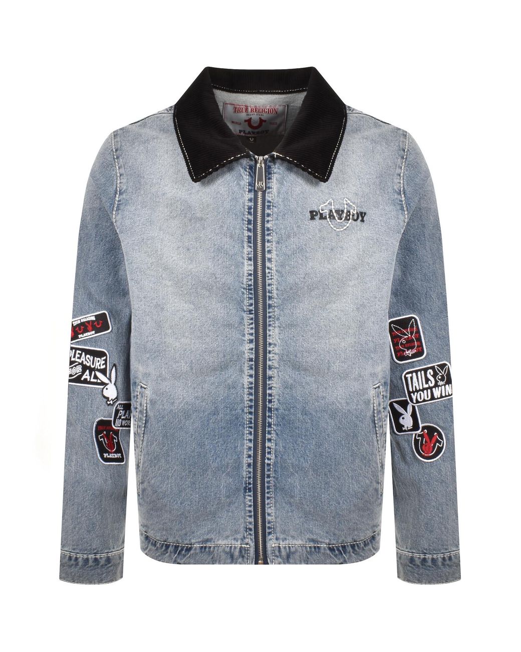 TRUE RELIGION Playboy Big T Work Denim Jacket in Blue for Men