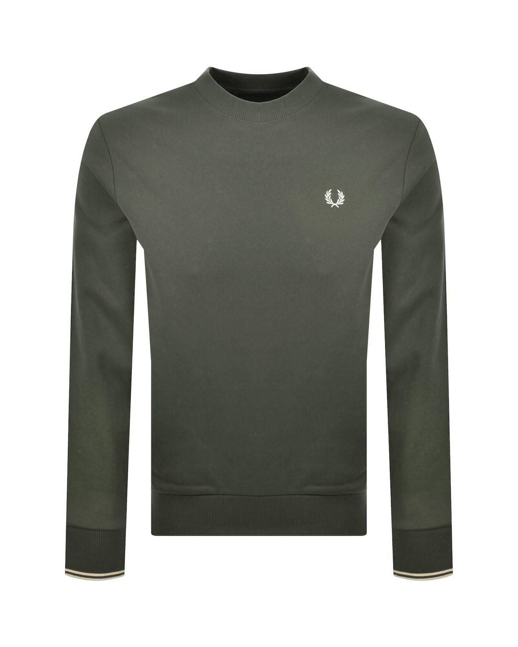 Fred Perry Green Crew Neck Sweatshirt for men