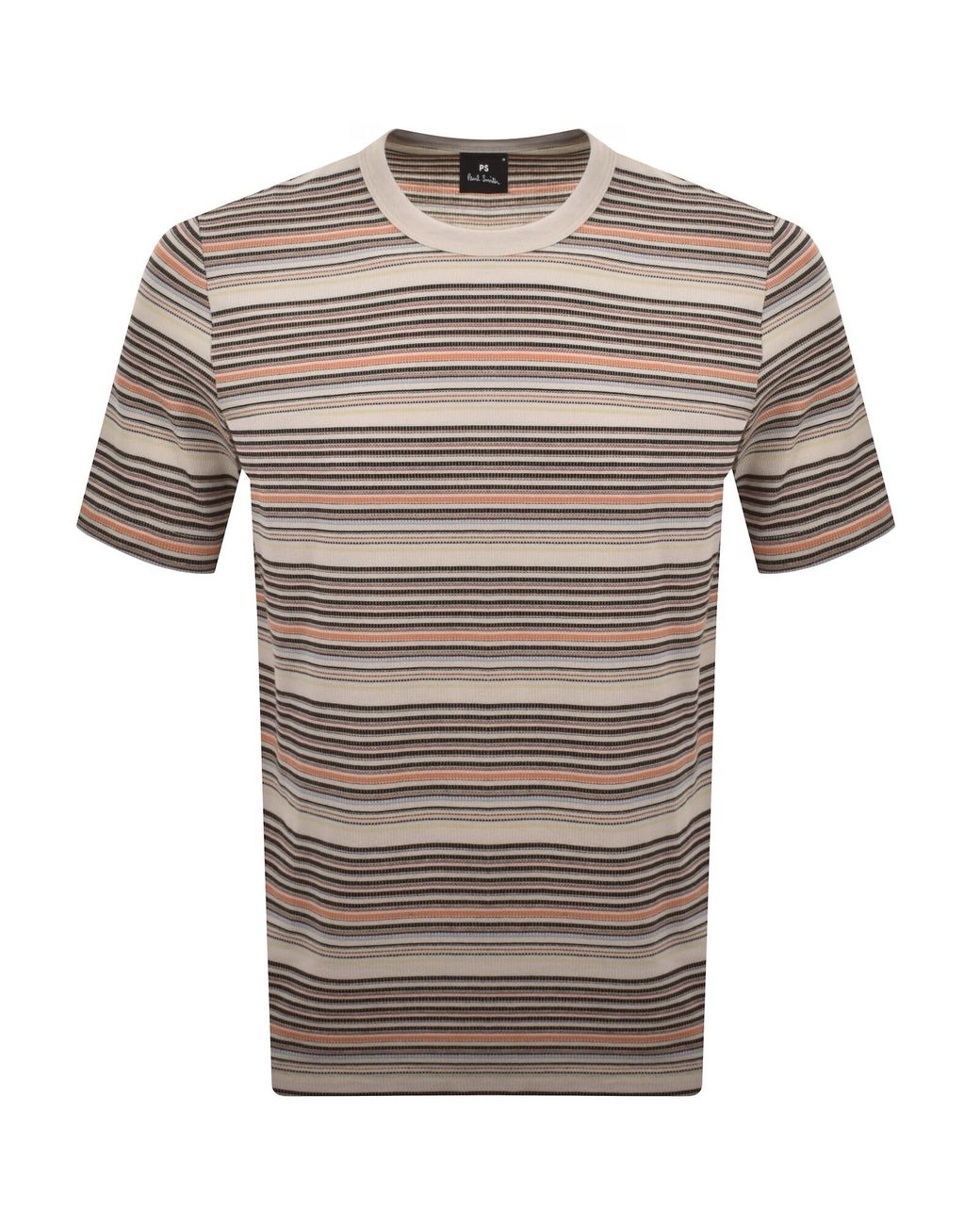Paul Smith Gray Striped Regular Fit T Shirt for men
