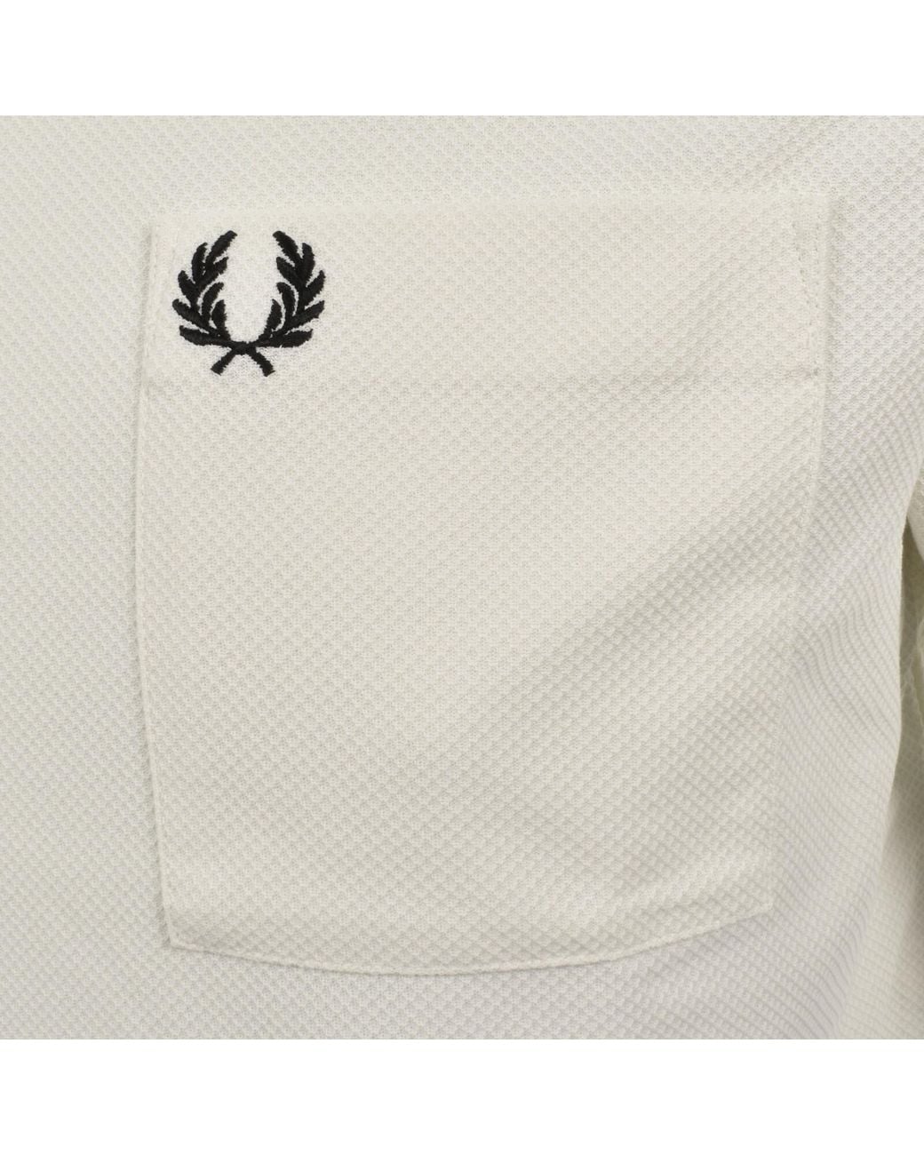 Fred Perry Gray Pocket Detail Pique T Shirt for men