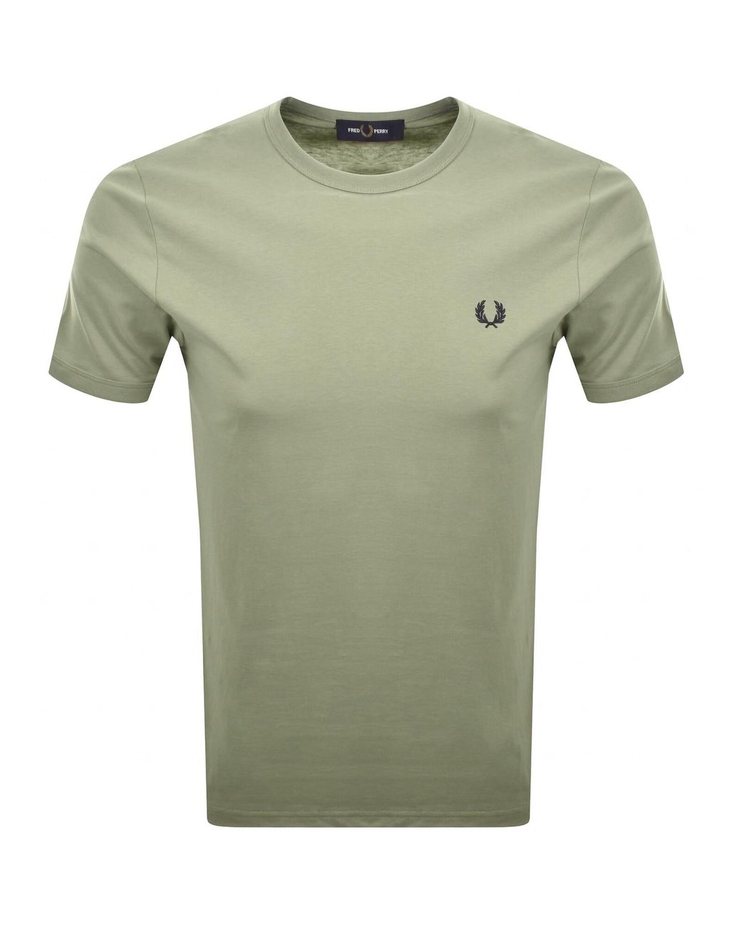 Fred Perry Green Ringer T Shirt Seagrass for men