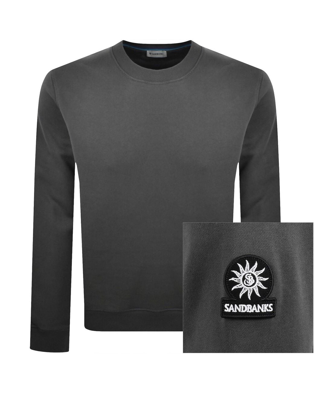 Sandbanks Gray Badge Logo Sweatshirt for men
