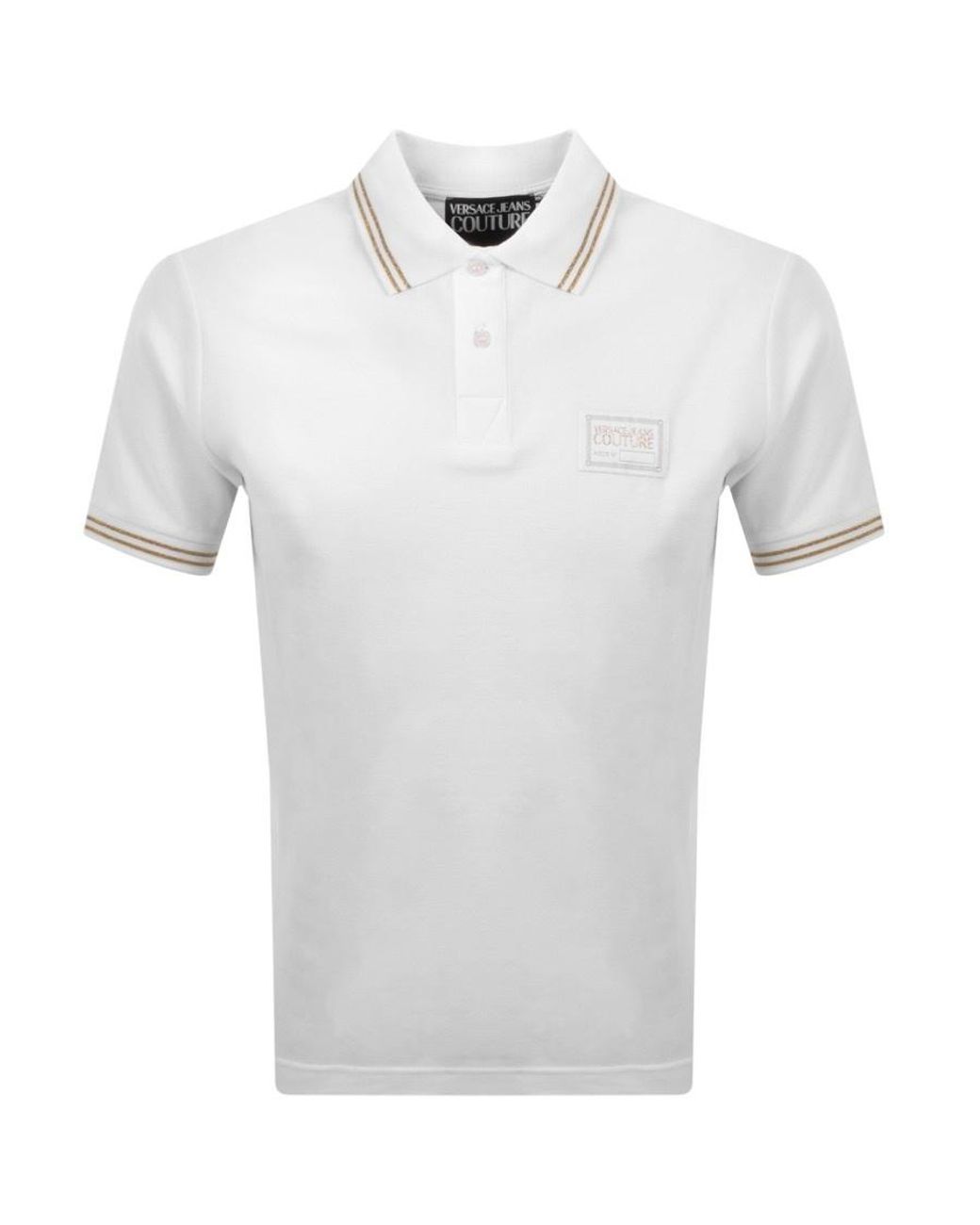 Versace Jeans Couture Denim Couture Polo T Shirt in White for Men | Lyst