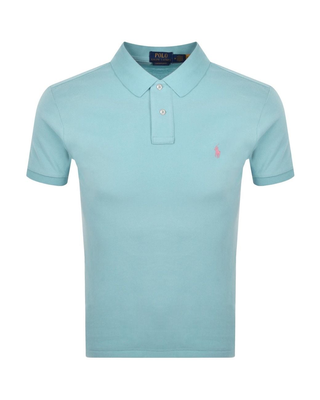 Ralph Lauren Blue Custom Slim Polo T Shirt for men