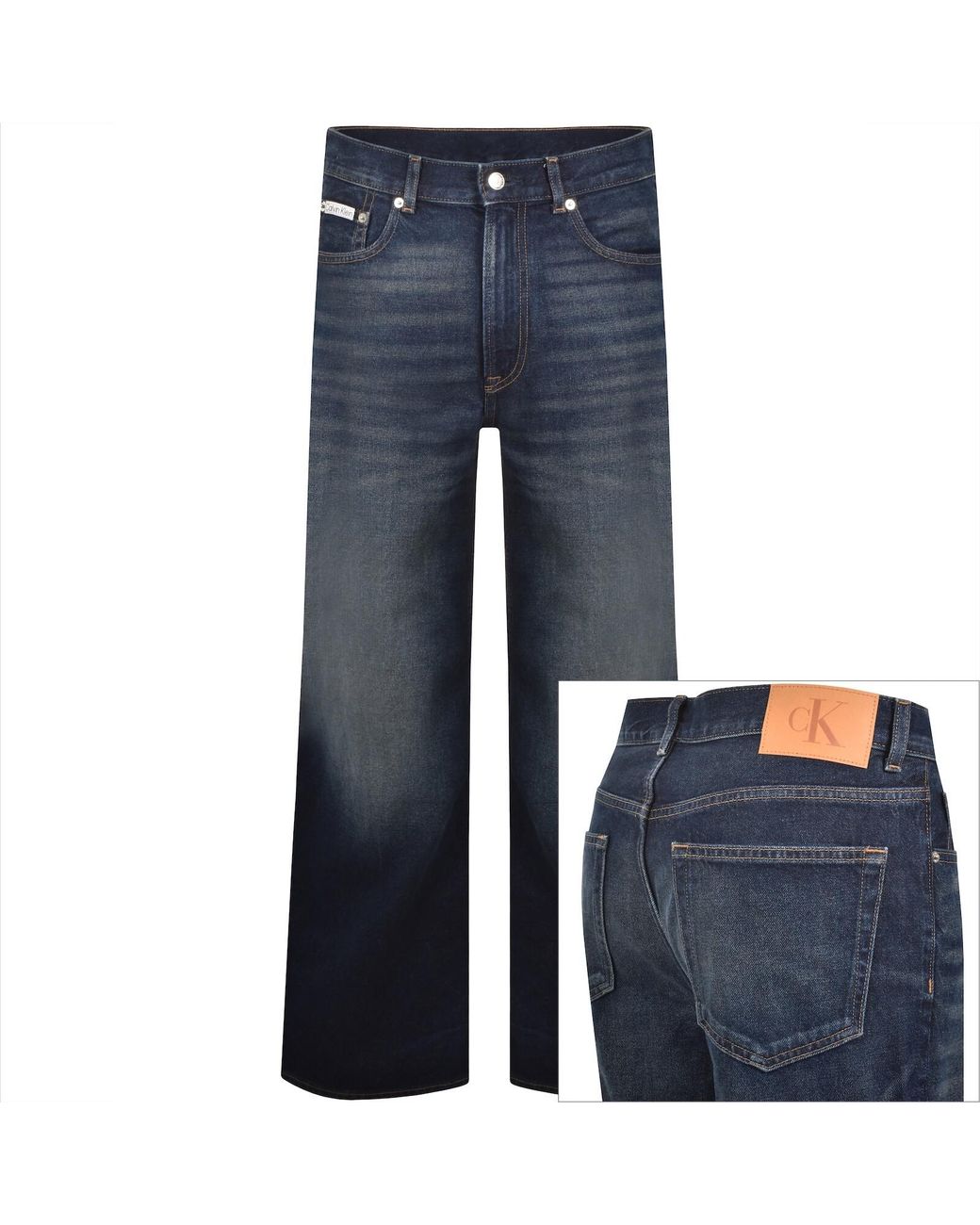 Calvin Klein Blue Jeans Straight Fit Jeans Dark for men