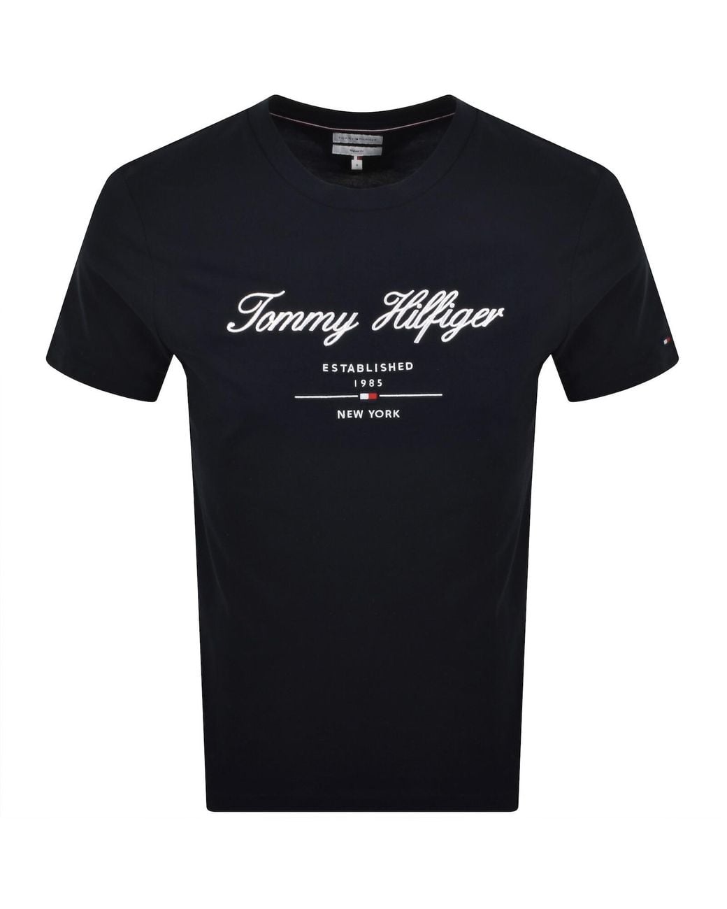 Tommy Hilfiger Black Script Logo T Shirt for men