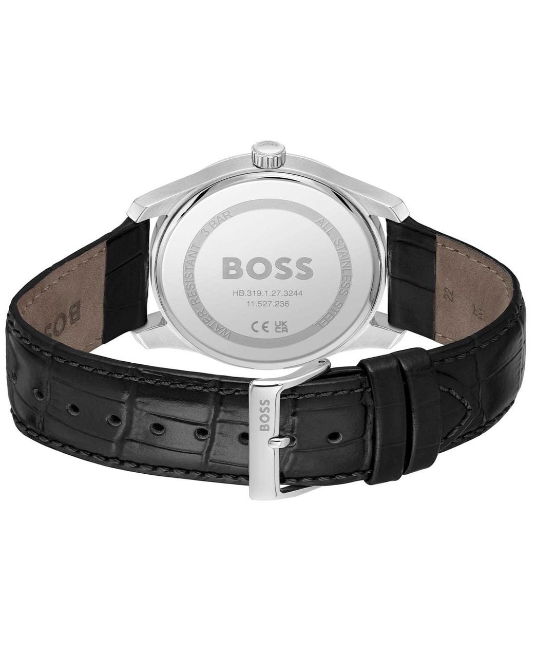 BOSS BUSINESS Black Boss Principle Leather Watch for men