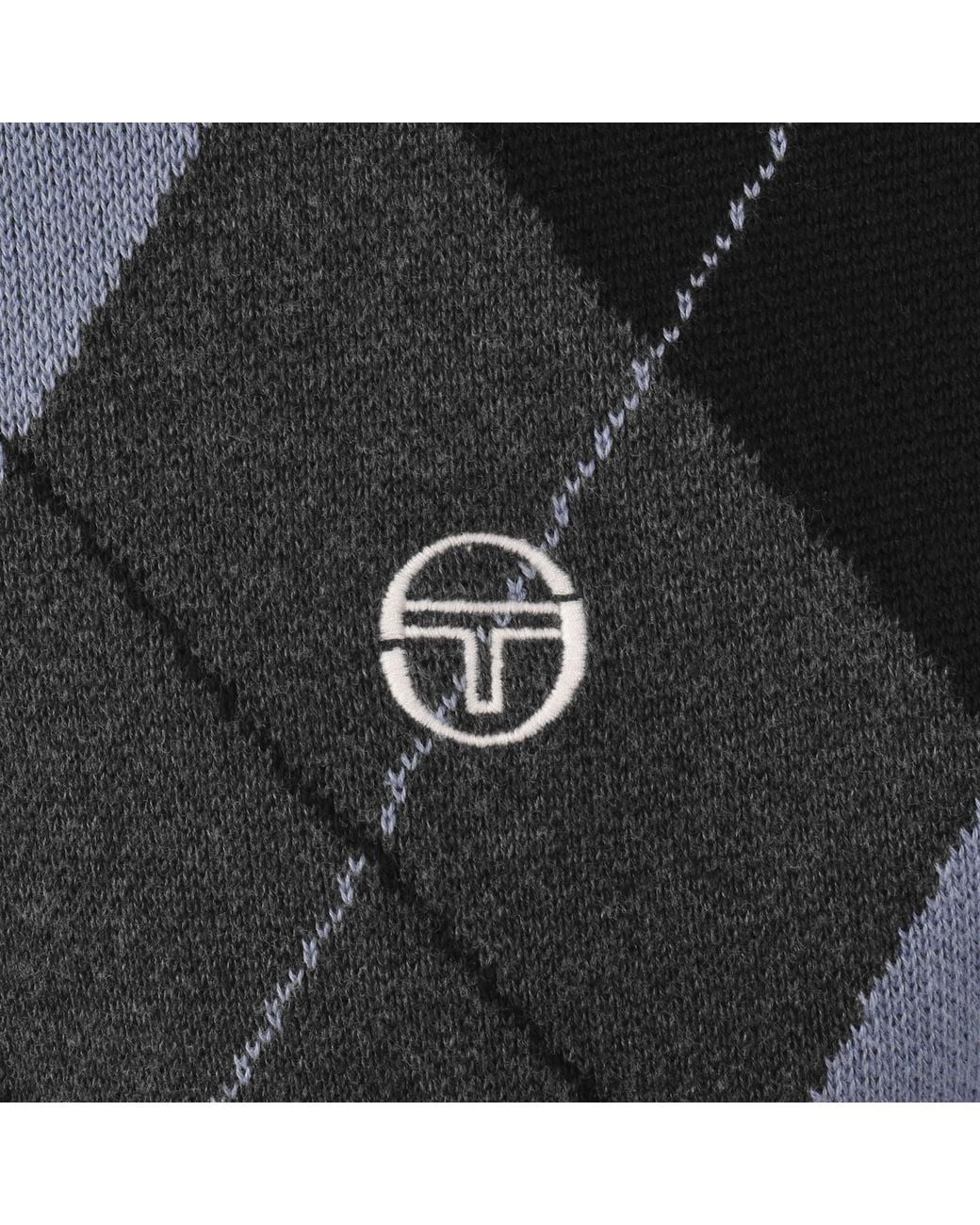 Sergio Tacchini Black Macro Knit Cardigan for men