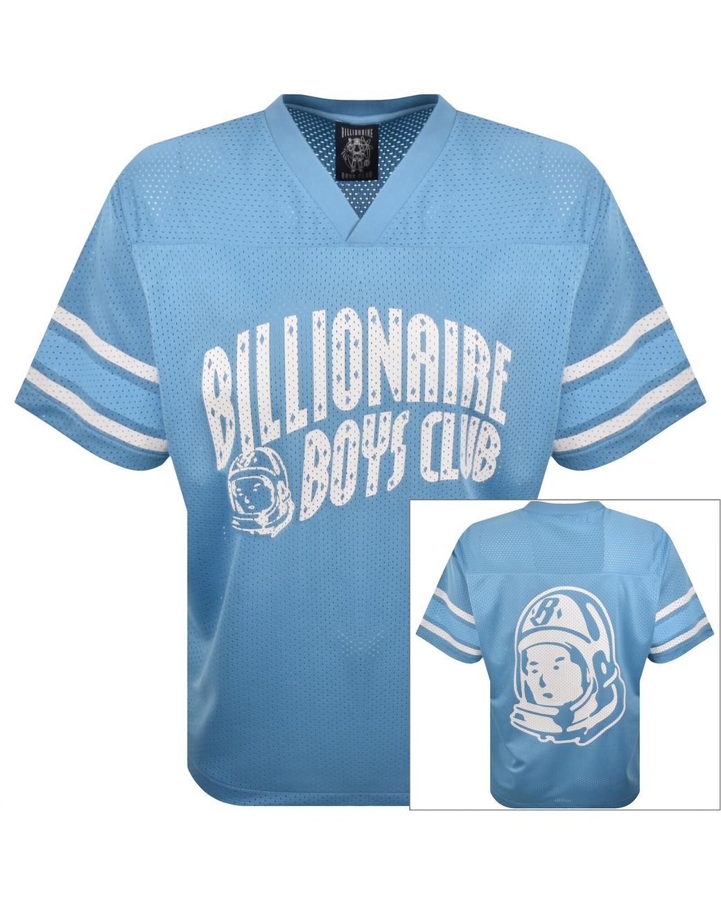 BBCICECREAM Blue Mesh Football T Shirt for men