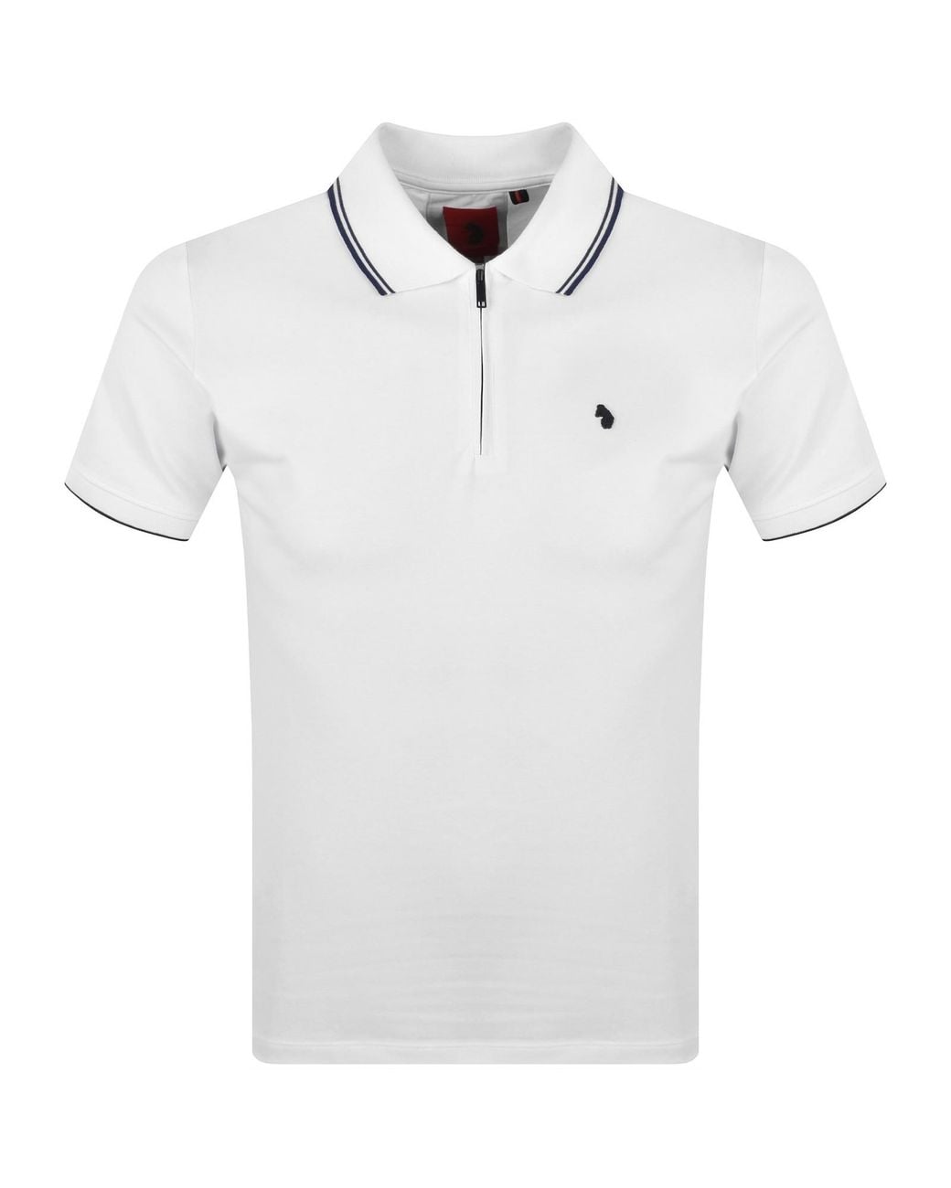 Luke 1977 White Texas Tipped Polo T Shirt for men