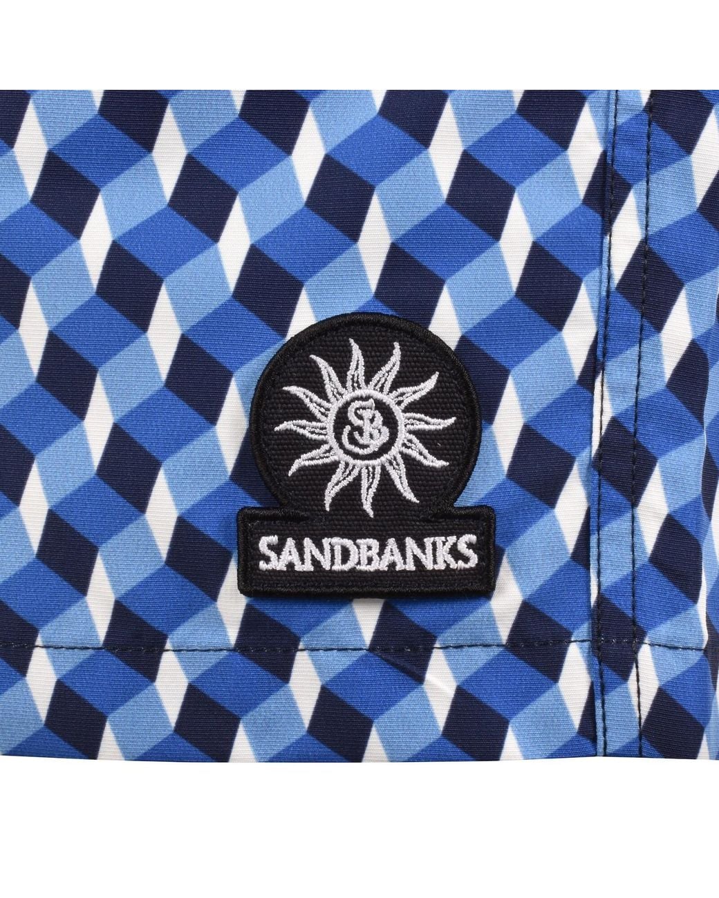 Sandbanks Blue Geometric Swim Shorts for men