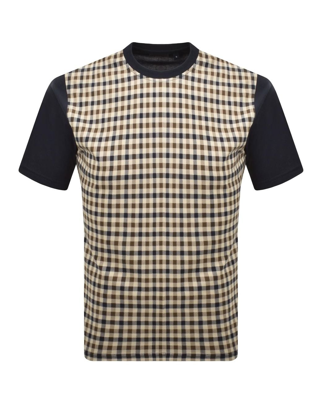 Aquascutum Black Body Club Check T Shirt for men
