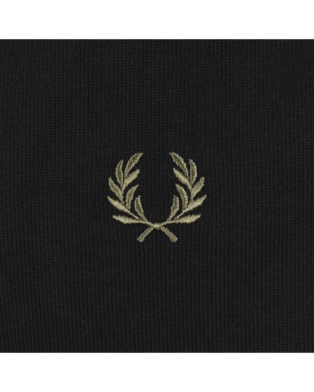 Fred Perry Black Quarter Zip Smock Hoodie for men