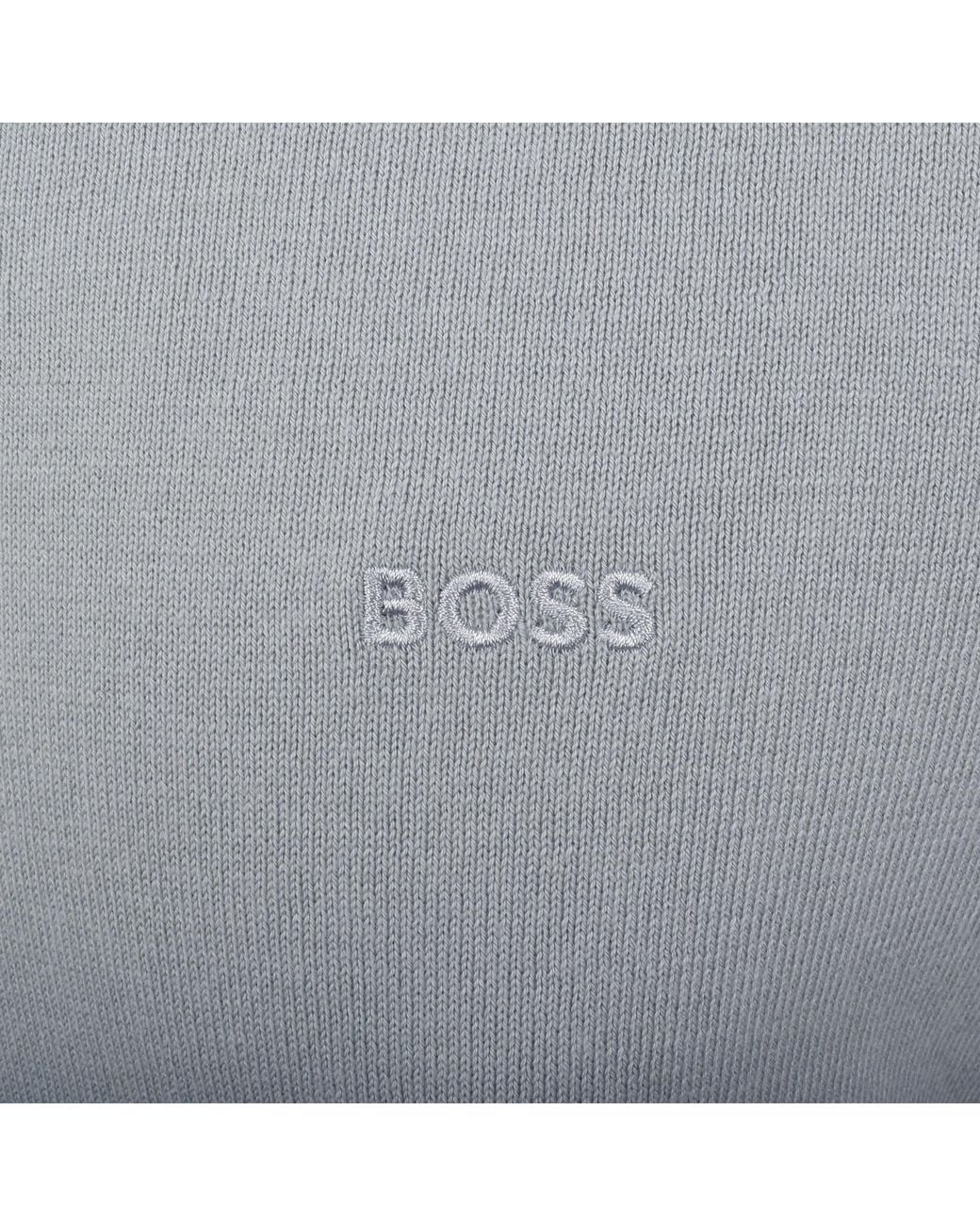 Boss Gray Boss Asac P Knit Long Sleeve Polo T Shirt for men