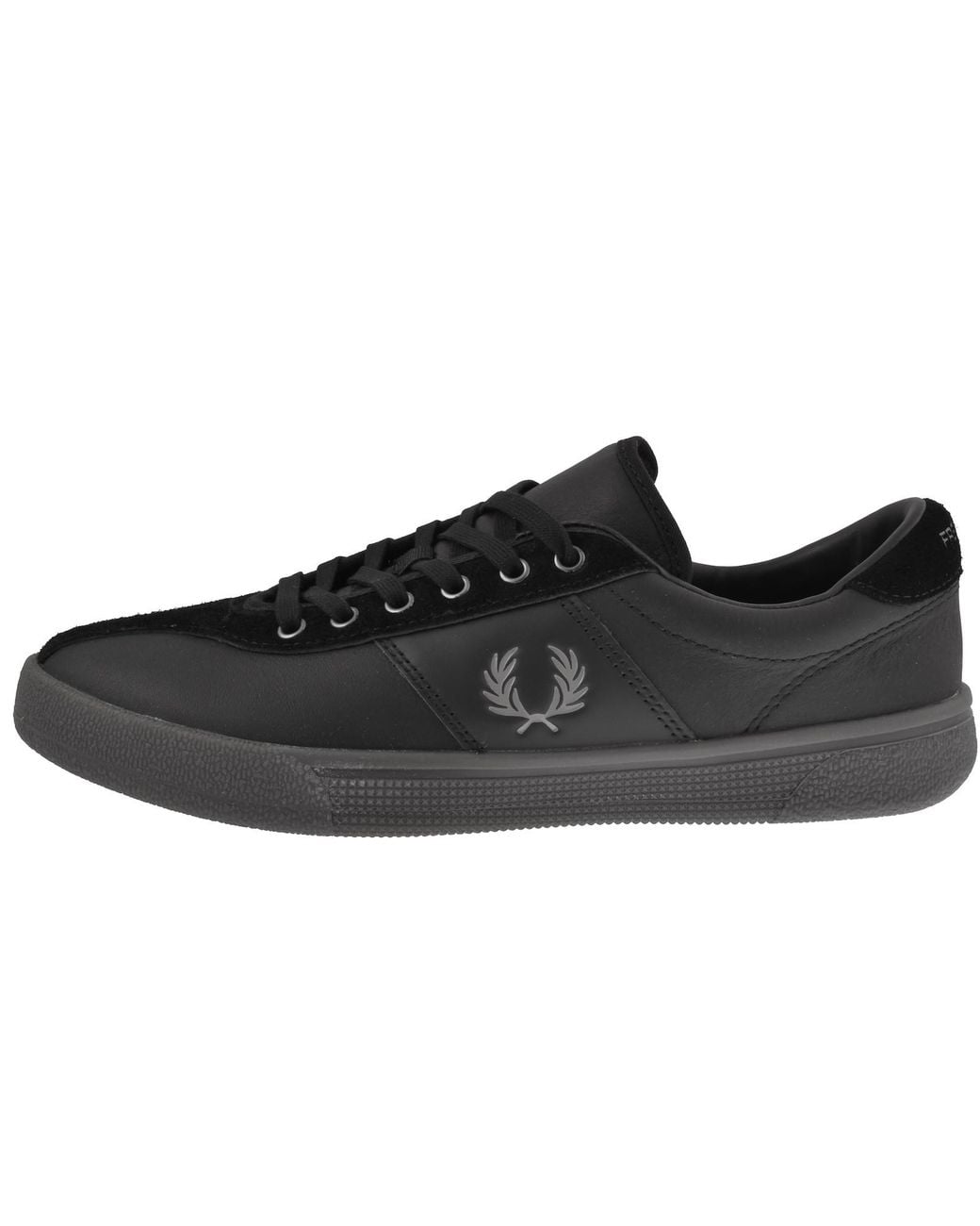 Fred Perry Black Leather Tennis Trainers for men