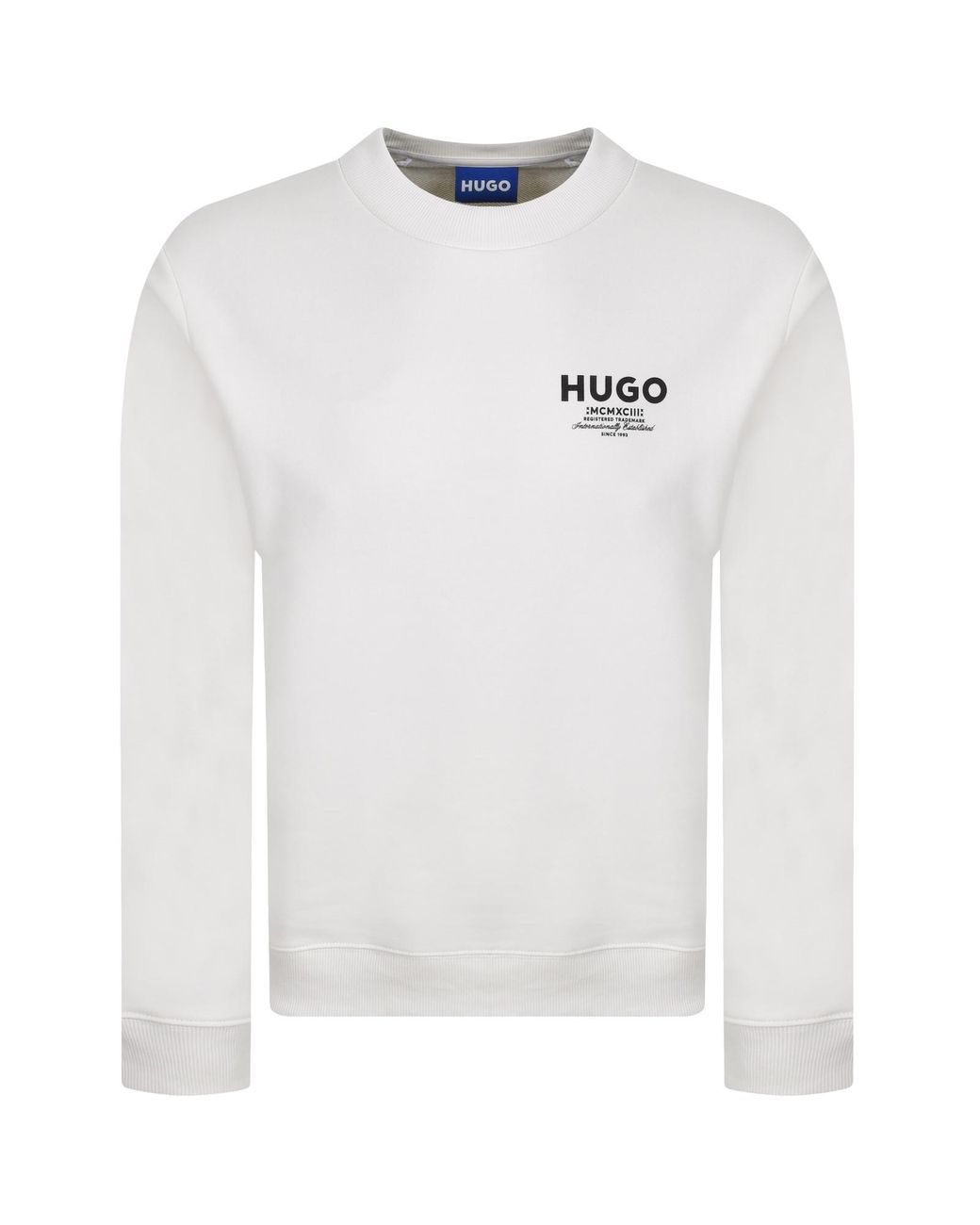 HUGO White Nespon Sweatshirt for men