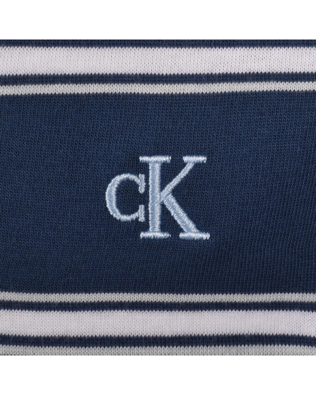 Calvin Klein Blue Jeans 16S Jersey Stripe Polo for men
