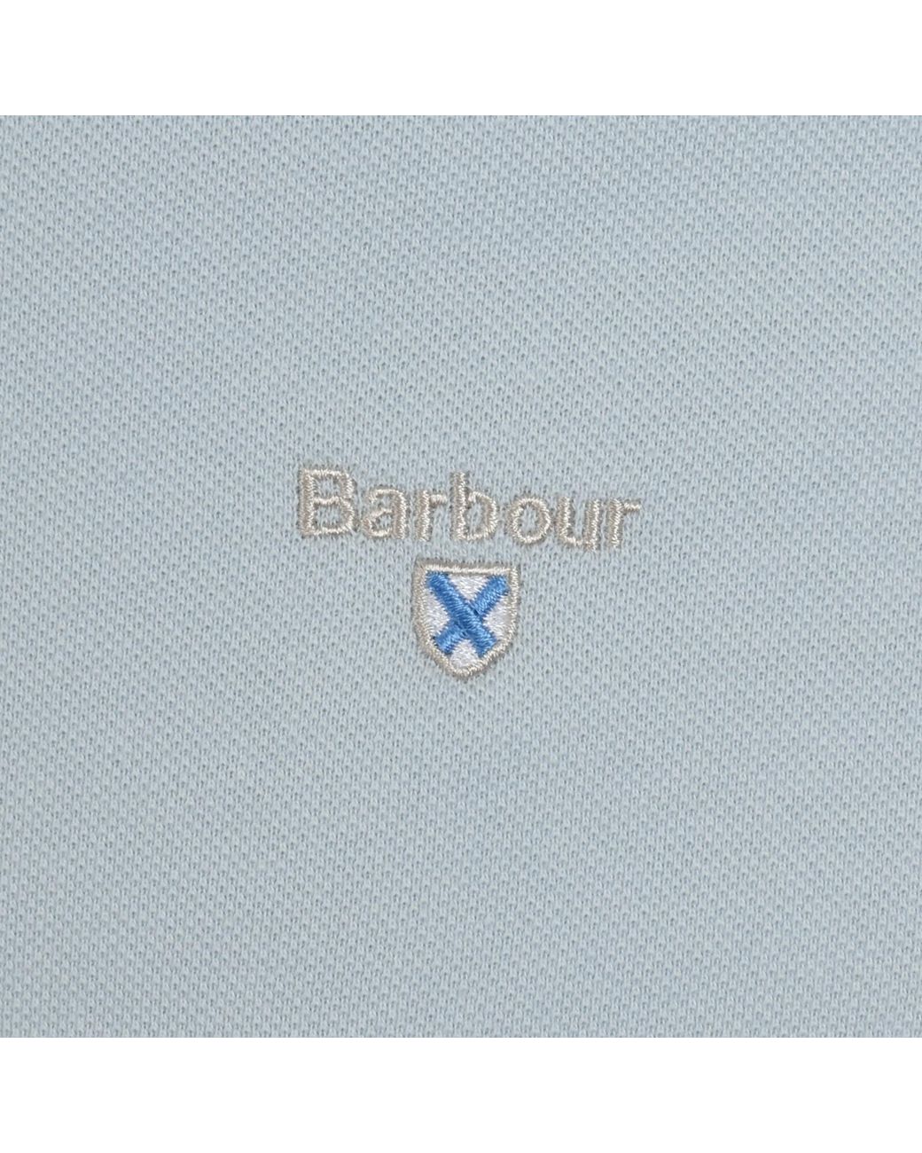 Barbour Blue Tartan Pique Polo T Shirt for men