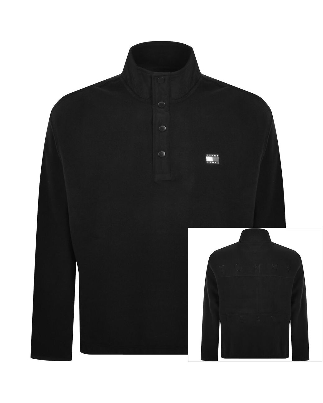 Tommy Hilfiger Black Polar Fleece Sweatshirt for men