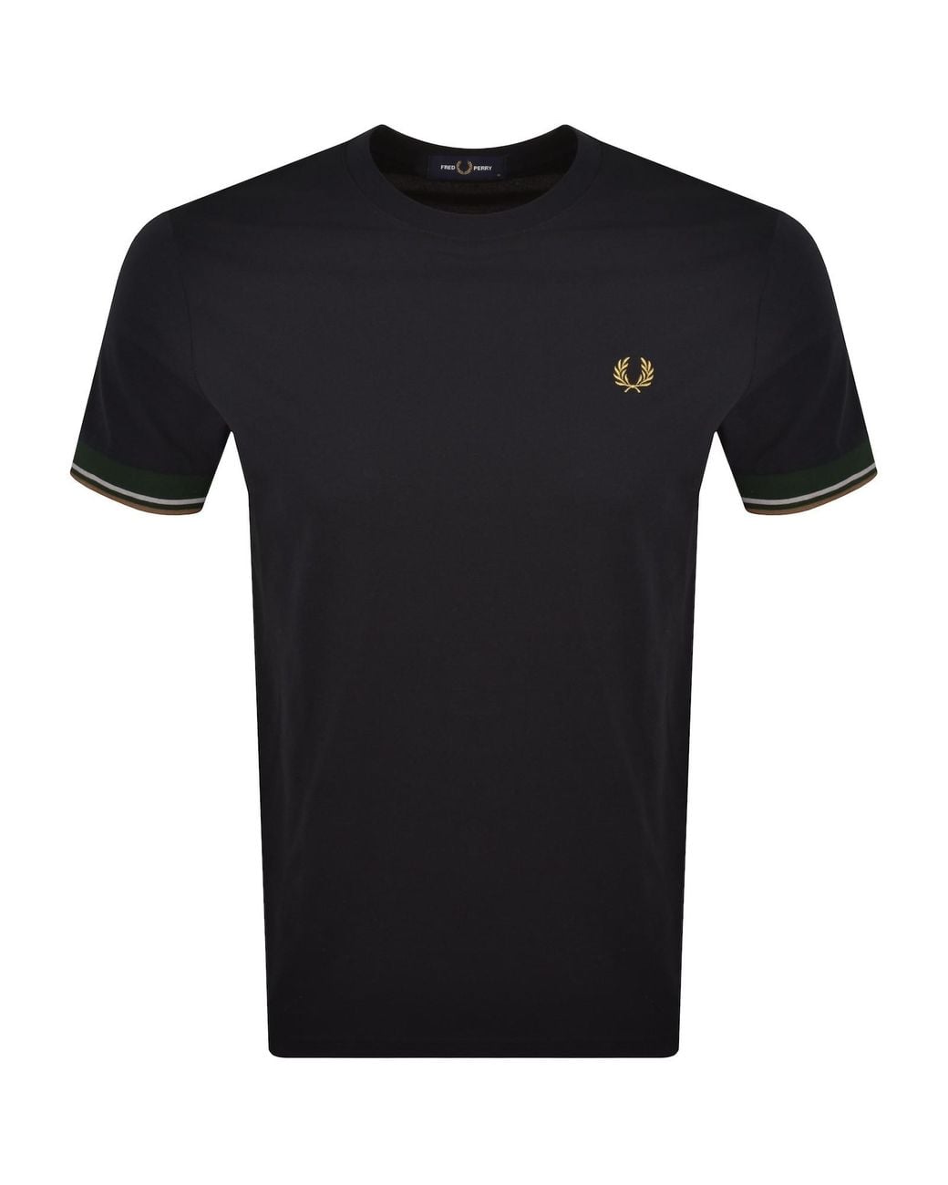Fred Perry Black Twin Tipped Cuff T Shirt for men