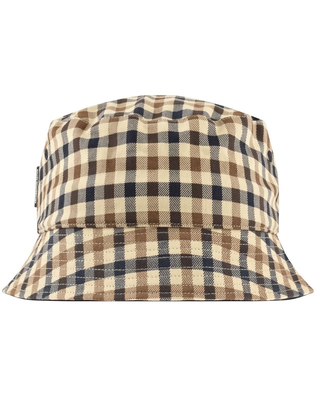 Aquascutum Metallic Check Bucket Hat for men