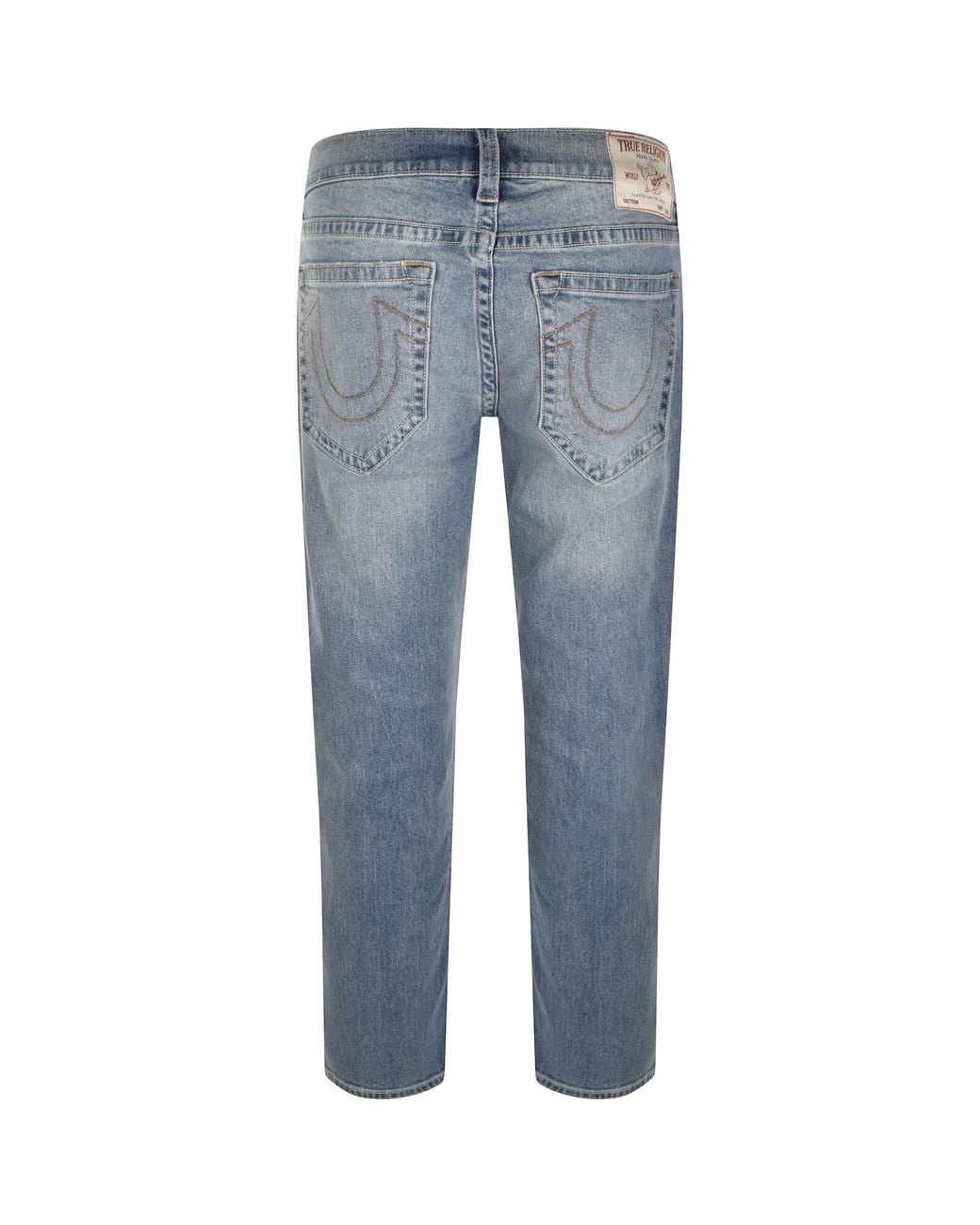 True Religion Blue Rocco Mid Wash Relaxed Skinny Jeans for men