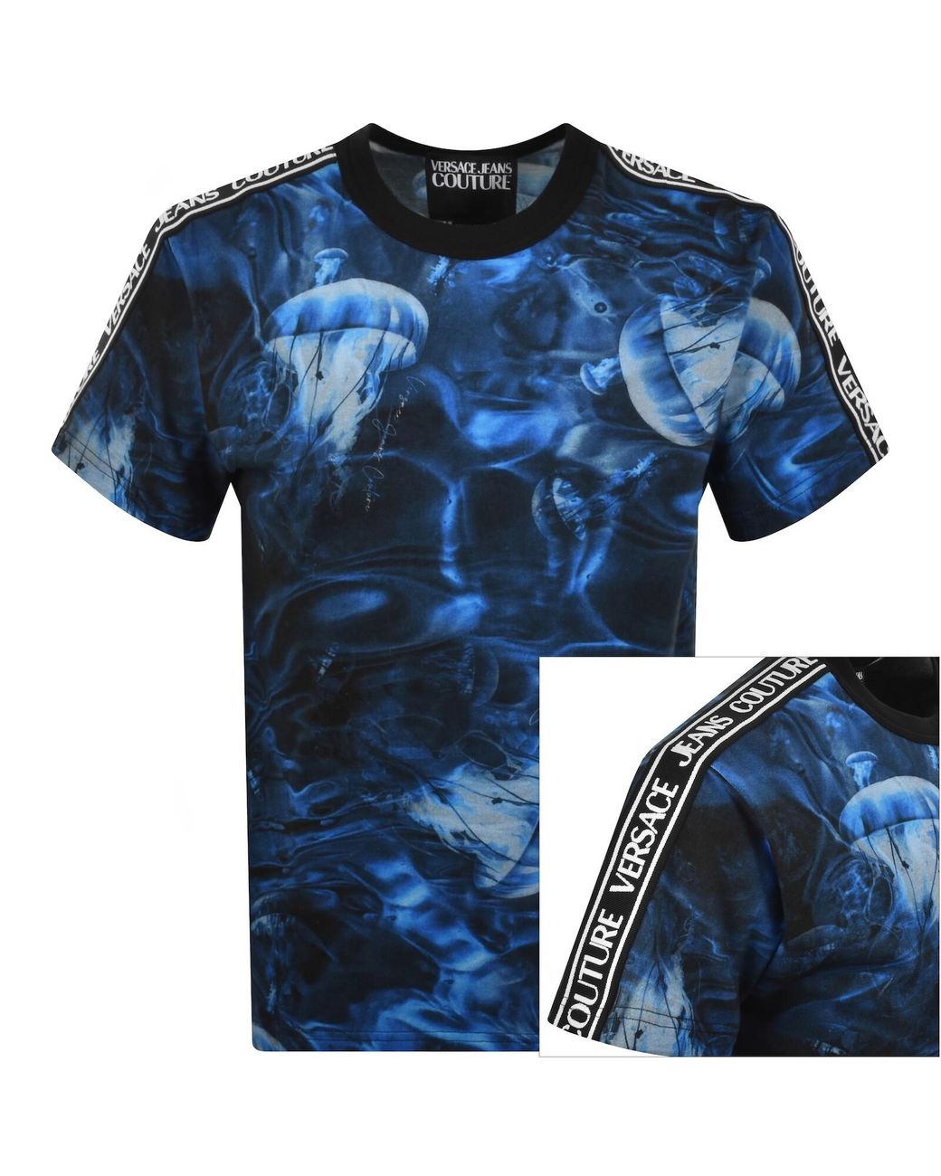 Versace Jeans Blue Couture Abyss Tape T Shirt for men