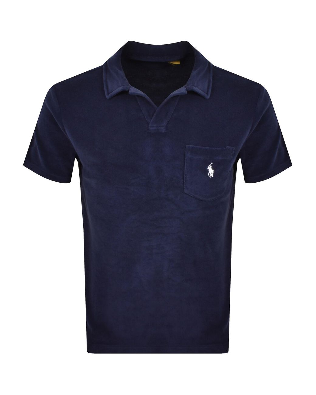 Ralph Lauren Blue Towelling Polo T Shirt for men