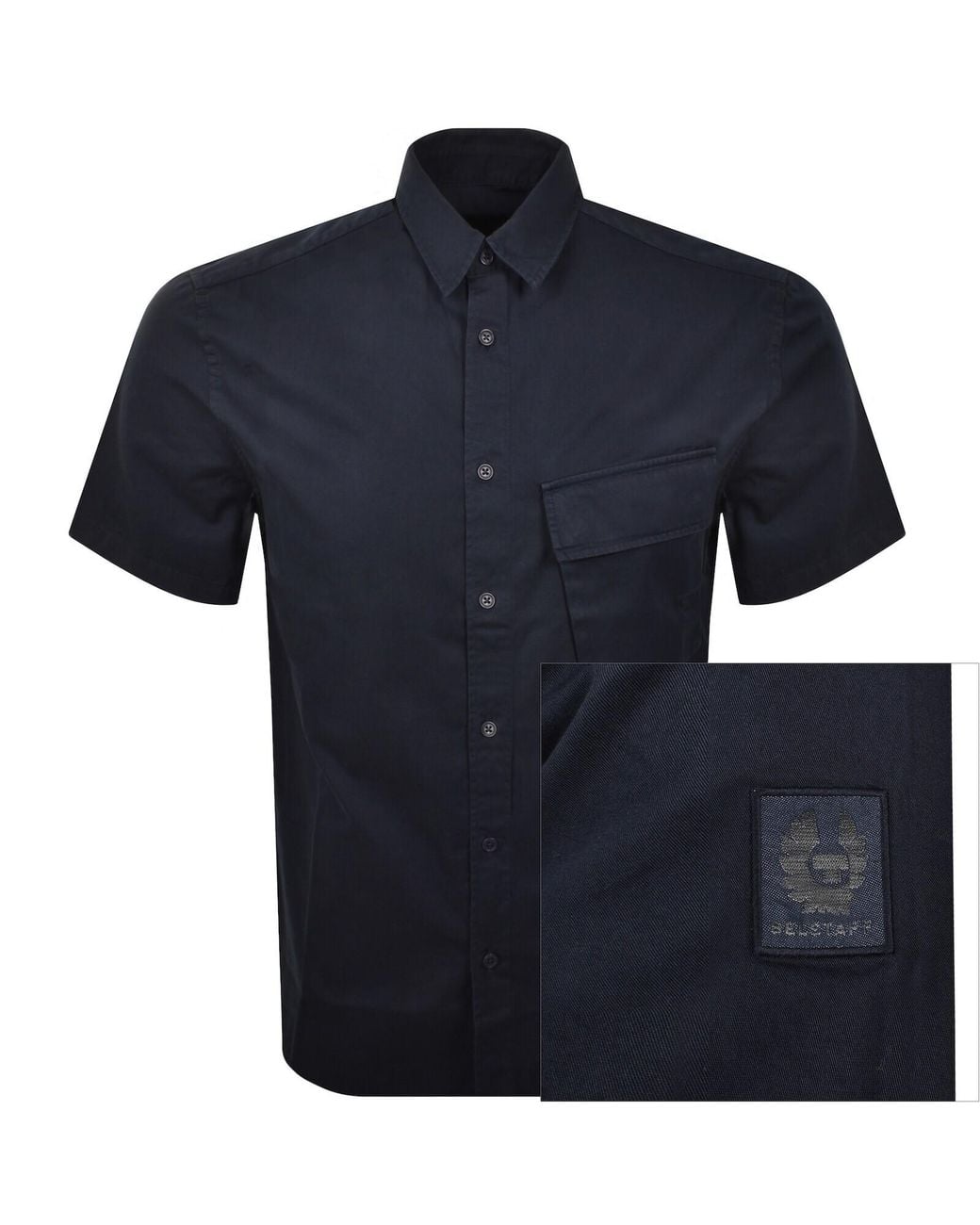 Belstaff Blue Scale Short Sleeved Shirt for men