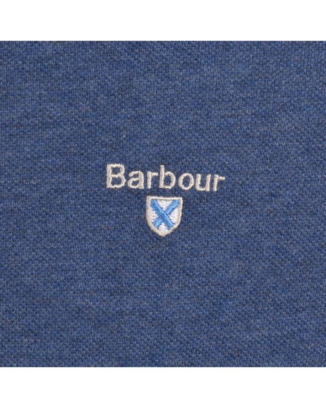 Barbour Blue Tartan Pique Polo T Shirt for men
