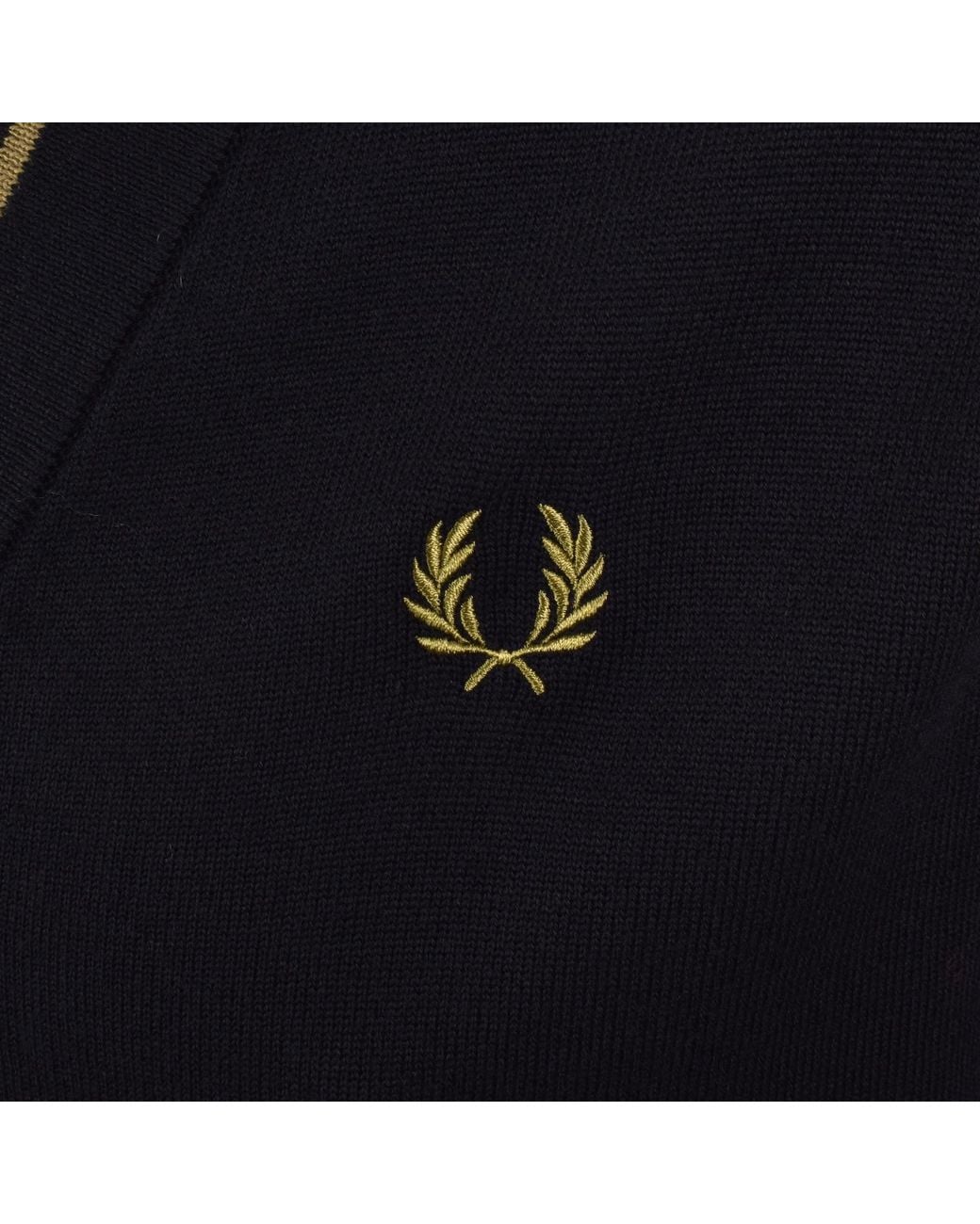 Fred Perry Black Classic Knit Cardigan for men