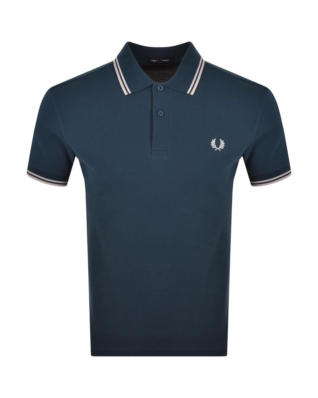 Fred Perry Blue Twin Tipped Polo T Shirt Mod for men