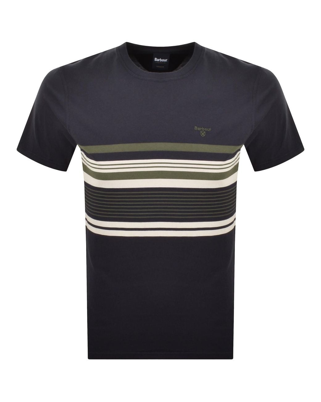 Barbour Blue Teeside Stripe T Shirt Dark for men