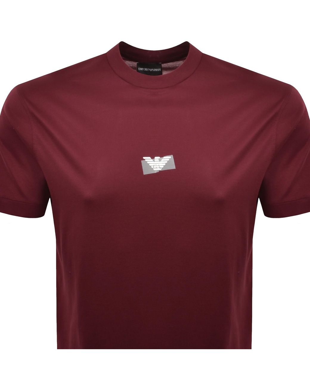 Armani Red Emporio Logo T Shirt Merlot for men
